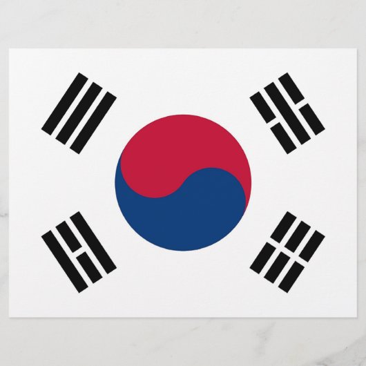 Flyer met vlag van Zuid-Korea (Achterkant)