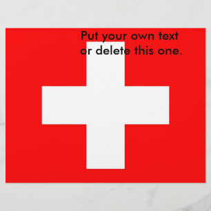 Flyer met vlag van Zwitserland