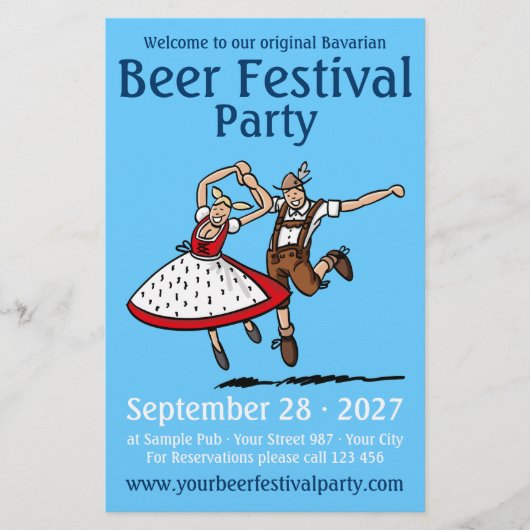 Flyer Oktoberfest Feest Dansend Paar (Voorkant)