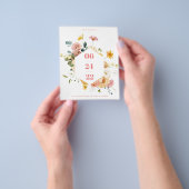 Flyer om budgetbloemen te besparen op de datum (Hand)