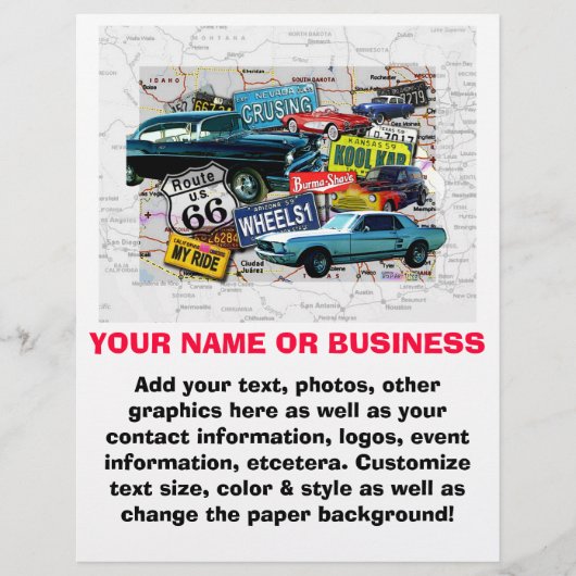Flyer - Route 66 Klassieke auto's (Voorkant)