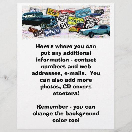 Flyer - Route 66 Klassieke auto's (Achterkant)