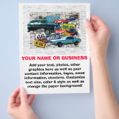 Flyer - Route 66 Klassieke auto's (Hand)