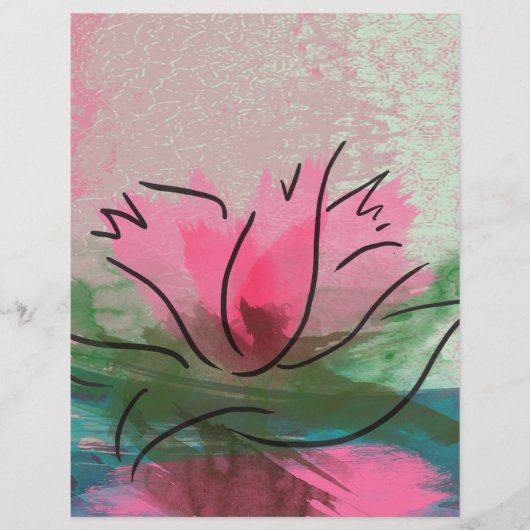 Flyer, Roze Bloem Schildering Flyer (Voorkant)