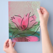 Flyer, Roze Bloem Schildering Flyer (Hand)