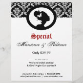 Flyer Salon Butterfly Woman Silhouette Black White (Achterkant)