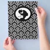 Flyer Salon Butterfly Woman Silhouette Black White (Hand)