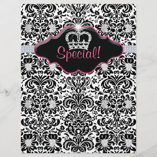 Flyer Salon Flower Damask Jewelry Crown (Voorkant)