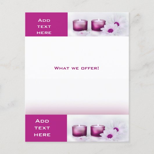 Flyer Schoonheidssalon Spa Roze Pruim Template (Voorkant)