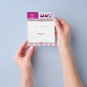 Flyer Schoonheidssalon Spa Roze Witte Streep Templ (Hand)