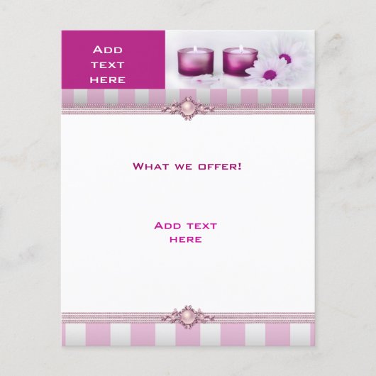 Flyer Schoonheidssalon Spa Roze Witte Streep Templ (Voorkant)