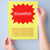 Flyer-Sjabloon: Attentie Grabber: Rode explosie! Flyer (Hand)