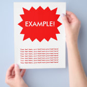 Flyer-Sjabloon: Attentie Grabber: Rode explosie! Flyer (Hand)