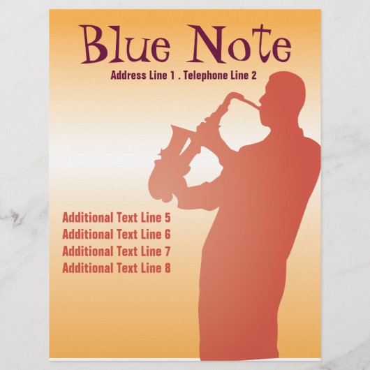 Flyer Sjabloon Event Jazz Band (Achterkant)