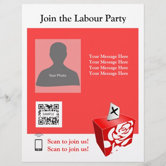 Flyer Sjabloon Labour Party (Voorkant)