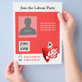 Flyer Sjabloon Labour Party (Hand)