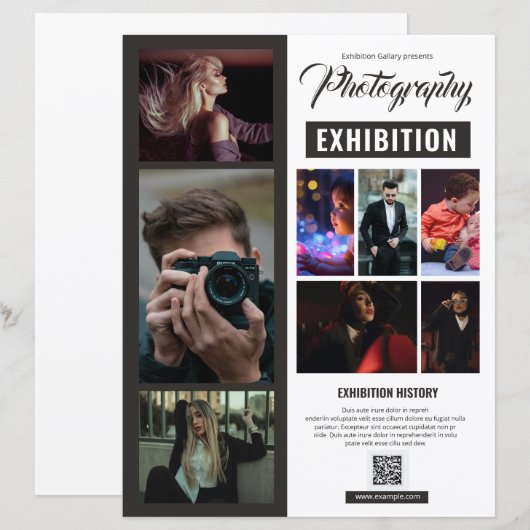 Flyer sjabloon voor fotografie tentoonstelling (Voorkant / Achterkant)