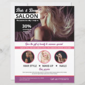 Flyer Sjabloon voor Kapsalon en Schoonheidssalon (Voorkant)