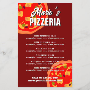 Flyer sjabloon voor pizzeria restaurant menu