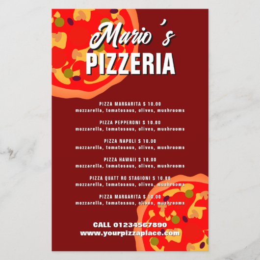Flyer sjabloon voor pizzeria restaurant menu (Voorkant)