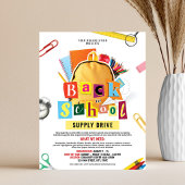 Flyer sjabloon voor terug naar school-uitrustingsa