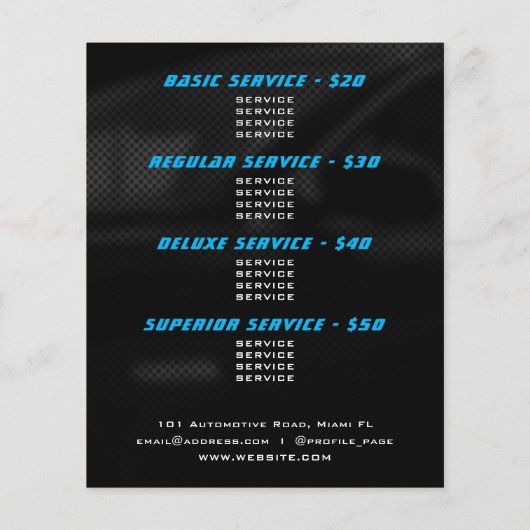 Flyer van de logo-stijlsnelheidsmeter (Achterkant)