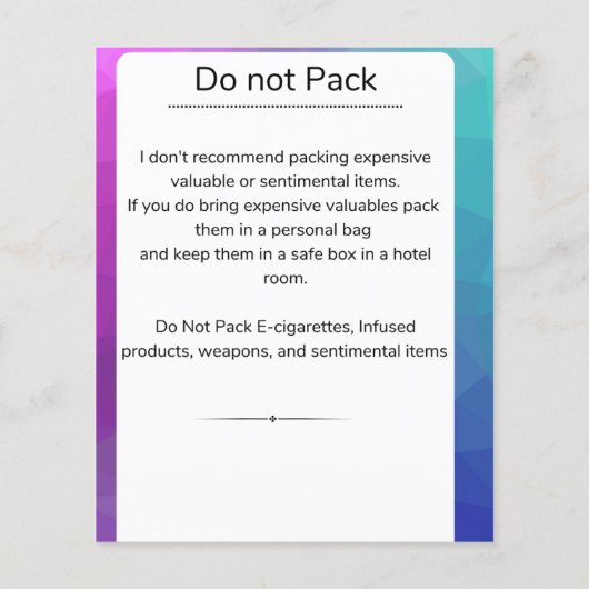 Flyer van de paklijst (Achterkant)