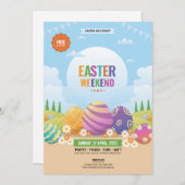 Flyer van de partij van Pasen Kaart (Voorkant / Achterkant)