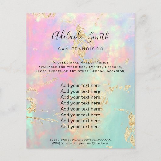 flyer van het opal fotoontwerp (Voorkant)