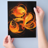 Flyer voor abstracte kunst met vuurbal (Hand)