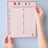 Flyer voor baby naam ABC spel (Hand)