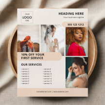 Flyer voor bedrijfsmarketing met logo en foto