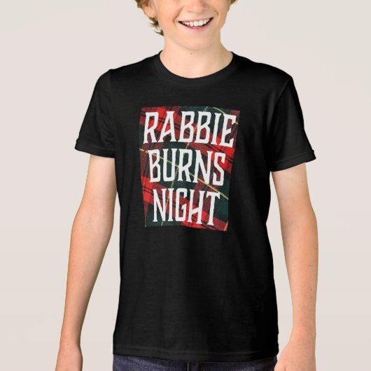 Flyer voor Burns Night-viering op meerkleurige ach Tri-Blend Shirt (Voorkant)