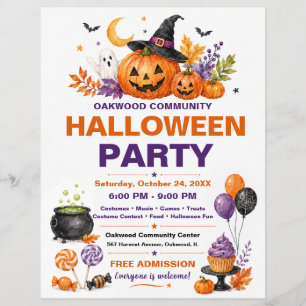 Flyer voor community Halloween-feest