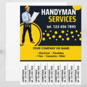 Flyer voor de promotie van klusjesmannendiensten a (Voorkant / Achterkant)