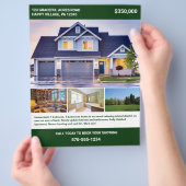 Flyer voor de verkoop van een huis over de hele pa (Hand)