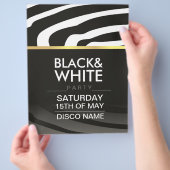 flyer voor disco party thema met zwart-wit (Hand)