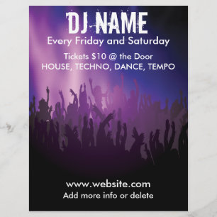 Flyer voor DJ-concertpubliek muziek