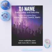 Flyer voor DJ-concertpubliek muziek (Enkel)