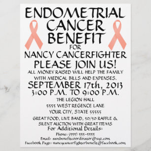 Flyer voor endometriumkankerbenefiet