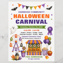 Flyer voor Gemeenschaps-Halloween-kermis