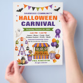 Flyer voor Gemeenschaps-Halloween-kermis (Hand)