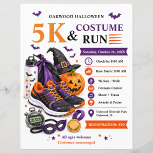 Flyer voor Halloween Costume 5K Run en Walk