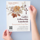 Flyer voor herfstthema kerk dameslunch in rustieke (Hand)