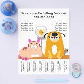Flyer voor huisdieroppas met labels-hond, kat, vis (Enkel)