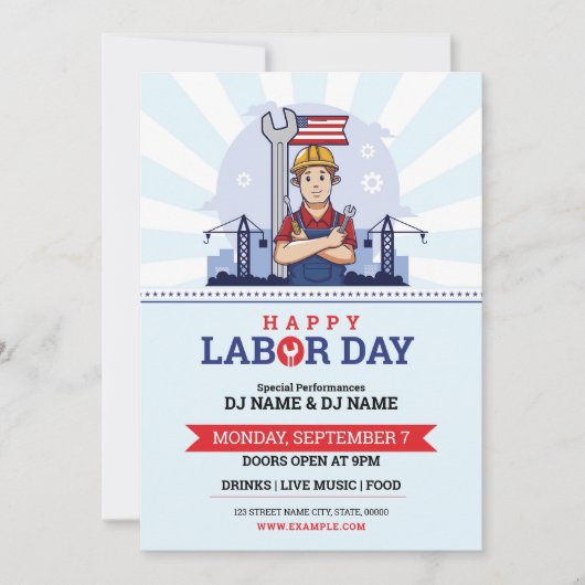 Flyer voor Internationale Arbeidsdag Kaart (Voorkant)