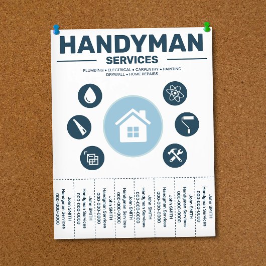 Flyer voor klusjesman met afscheurtabbladen