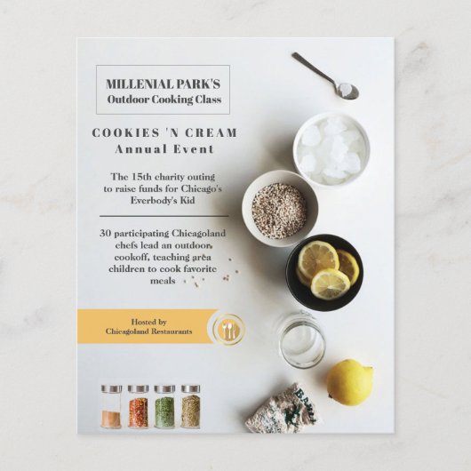 flyer voor kookevenementen (Voorkant)