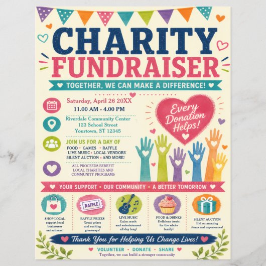 Flyer voor liefdadigheidsactie (Voorkant)
