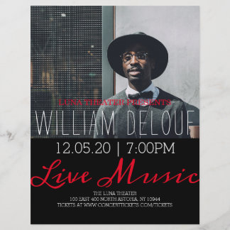 Flyer voor livemuziekconcert